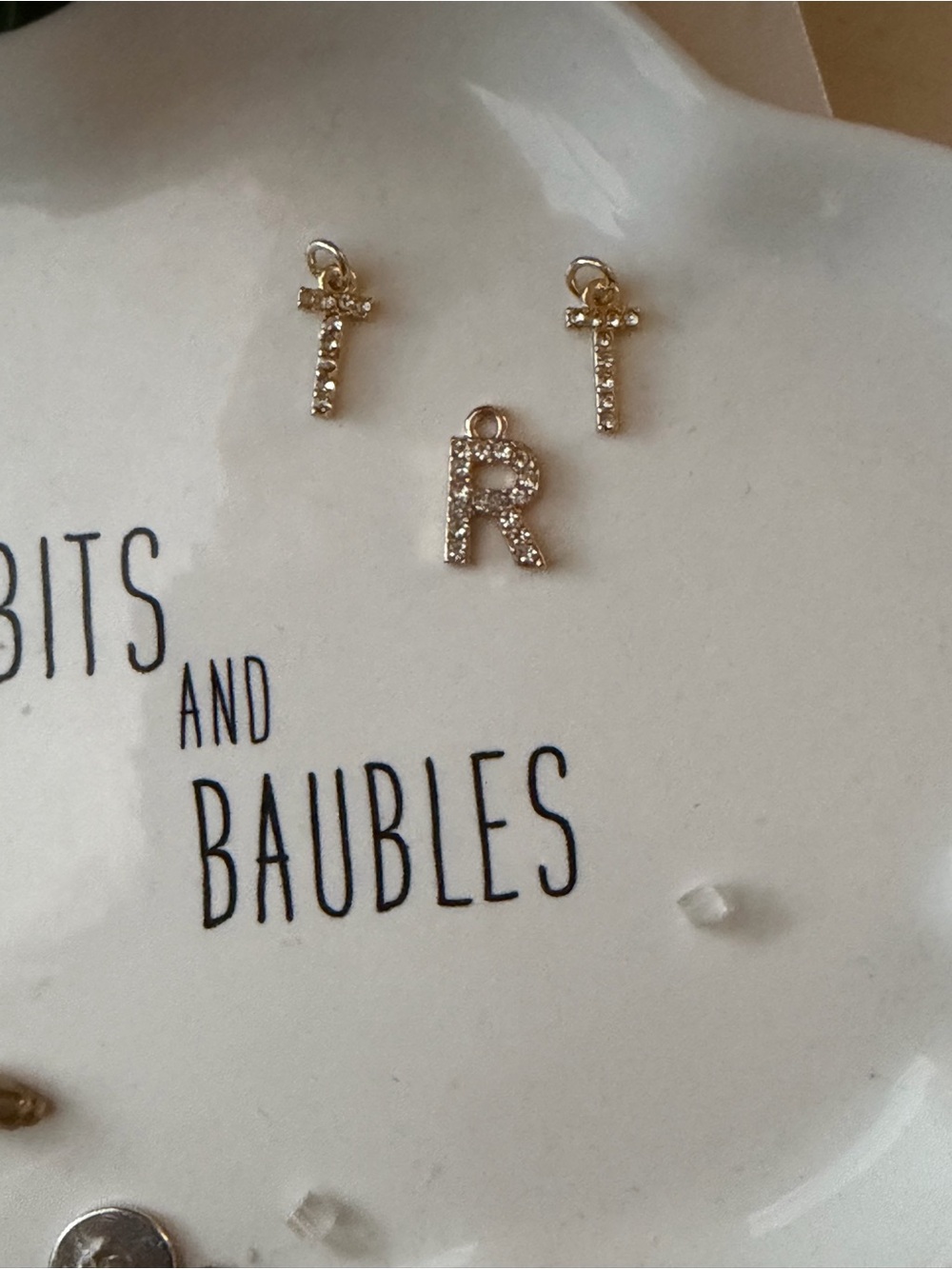 RESERVED FOR TROBI4 | Bundle of initial embellish charms T R 'R'